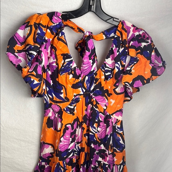 By anthropologie medium Vibrant Floral Dress with Tie Back - Picture 2 of 8